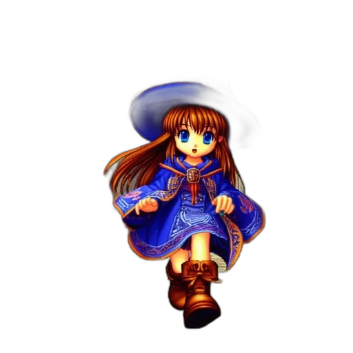 hat, staff, dress, robot transparent PNG cut-out