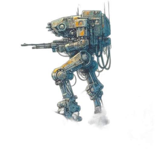 robot, weapon, staff, concept art transparent PNG cut-out