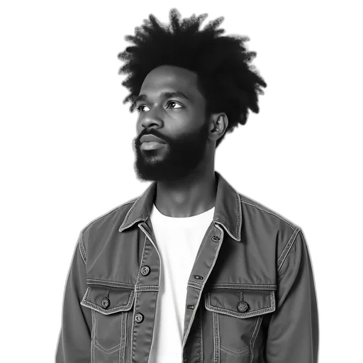 jacket, face, hair, staff transparent PNG cut-out