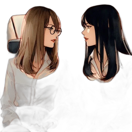 face, hair, photorealistic, anime transparent PNG cut-out
