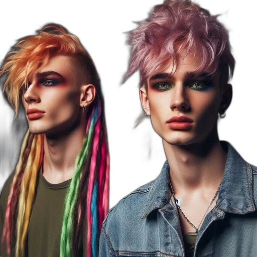 hair, cyberpunk, photorealistic, concept art transparent PNG cut-out