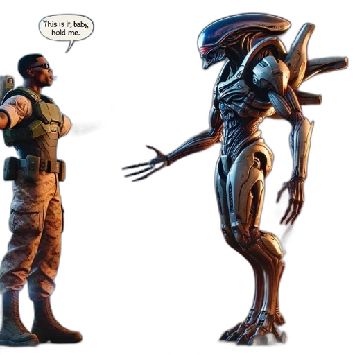 robot, concept art, comic book art, 3d render transparent PNG cut-out