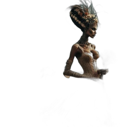 creature, staff, mask, hair transparent PNG cut-out