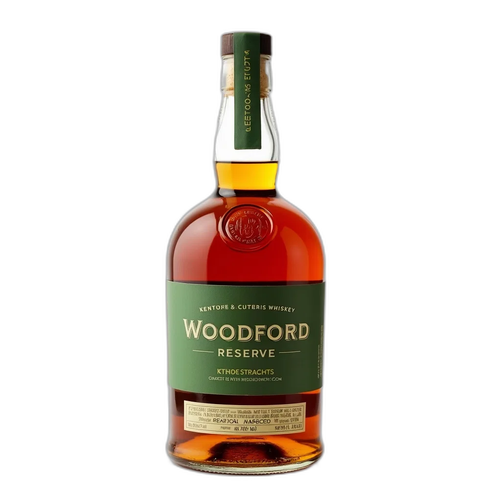 bottle, 3d render, woodford, reserve transparent PNG cut-out