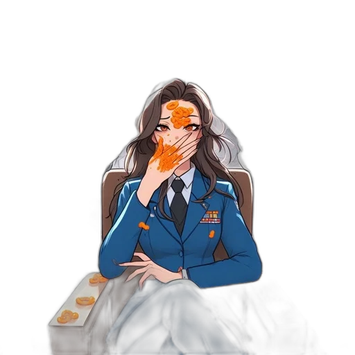 jacket, staff, face, anime transparent PNG cut-out