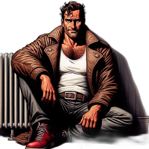 jacket, comic book art, concept art, cartoon transparent PNG cut-out