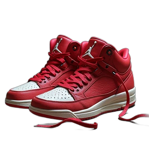 shoes, 3d render, red, ultimate transparent PNG cut-out