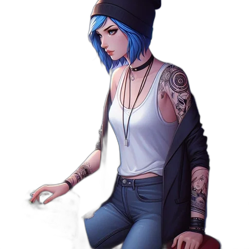jacket, hat, jewelry, concept art transparent PNG cut-out