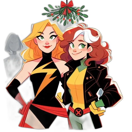 comic book art, concept art, cartoon, two transparent PNG cut-out