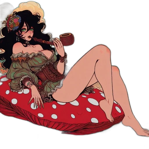 dress, concept art, anime, fantasy art transparent PNG cut-out