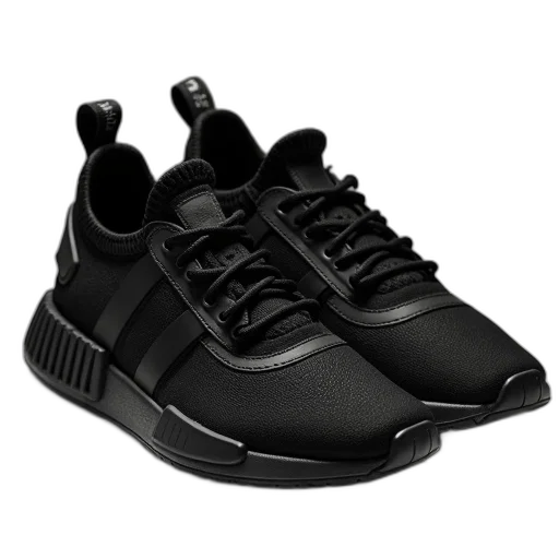 shoes, 3d render, three, black transparent PNG cut-out
