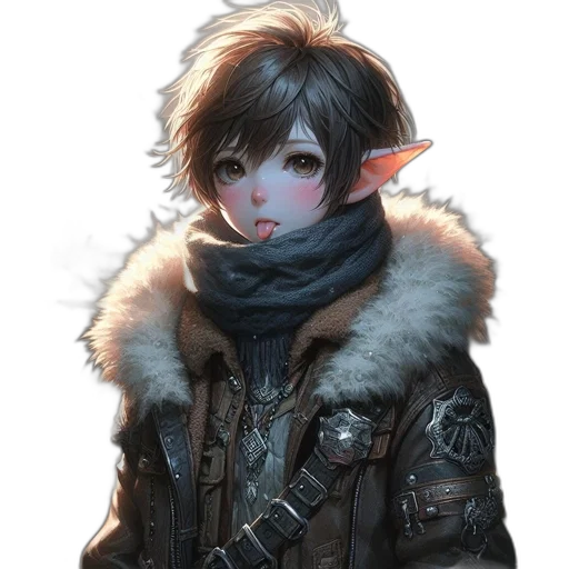 jacket, face, staff, dragon transparent PNG cut-out