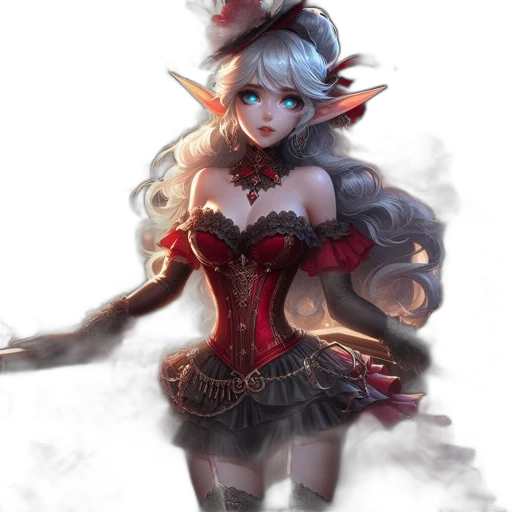 dress, staff, dragon, weapon transparent PNG cut-out