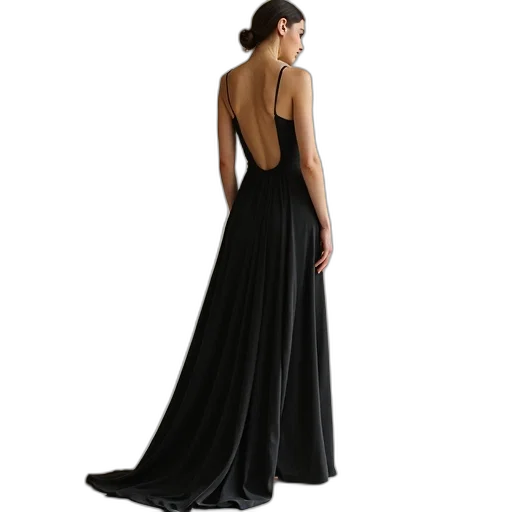 dress, dark, halt, maxi transparent PNG cut-out