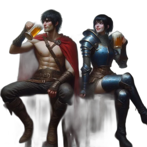 fantasy art, concept art, comic book art, cyberpunk transparent PNG cut-out
