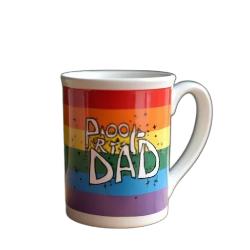 proud, dad, rainbow, mug transparent PNG cut-out