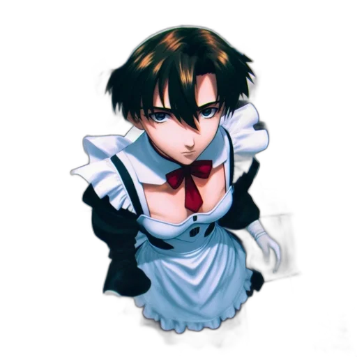 dress, robot, staff, weapon transparent PNG cut-out