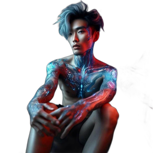 concept art, photorealistic, fantasy art, cyberpunk transparent PNG cut-out