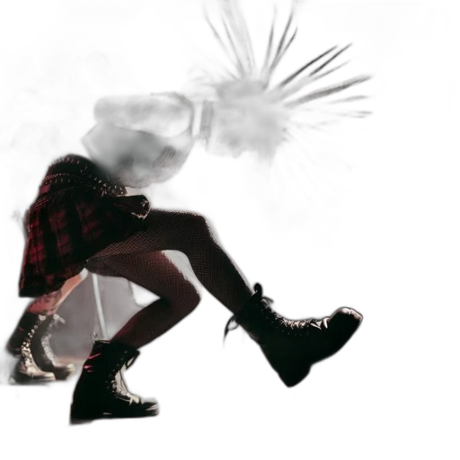 shoes, jacket, hair, creature transparent PNG cut-out