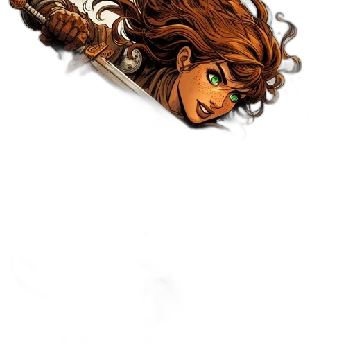 hair, staff, crown, sword transparent PNG cut-out