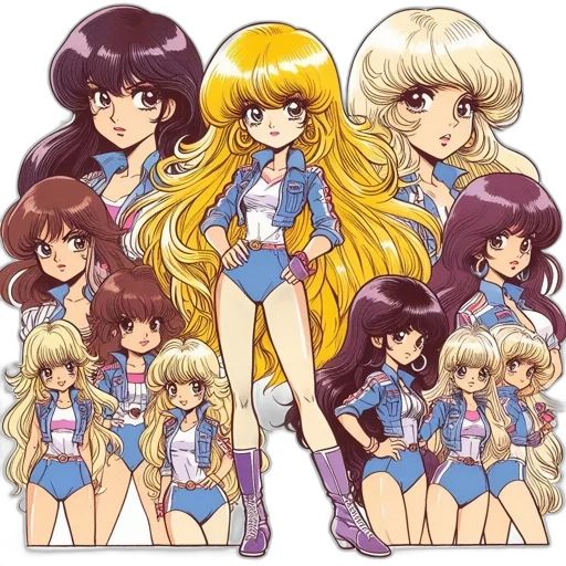 hair, anime, cartoon, vaporwave transparent PNG cut-out