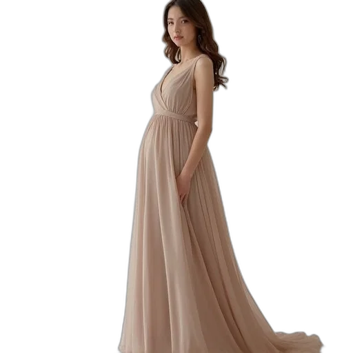 dress, photorealistic, earth tones, pastel transparent PNG cut-out
