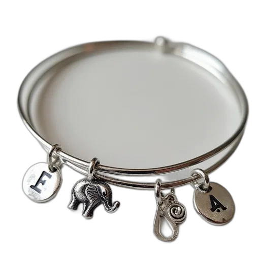 jewelry, elephant, bracelet, personalized transparent PNG cut-out