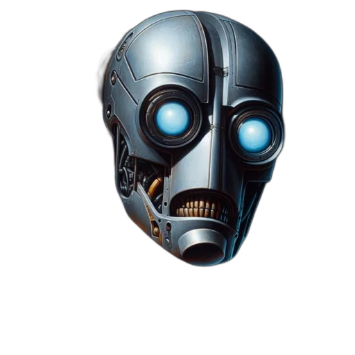 robot, mask, face, concept art transparent PNG cut-out