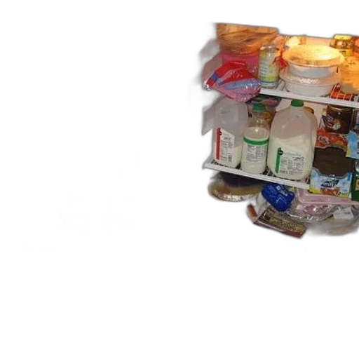 food, open, refrigerator, filled transparent PNG cut-out