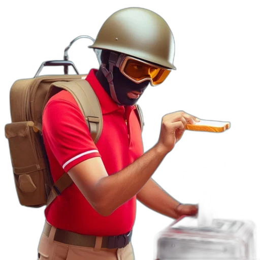 staff, weapon, mask, jacket transparent PNG cut-out