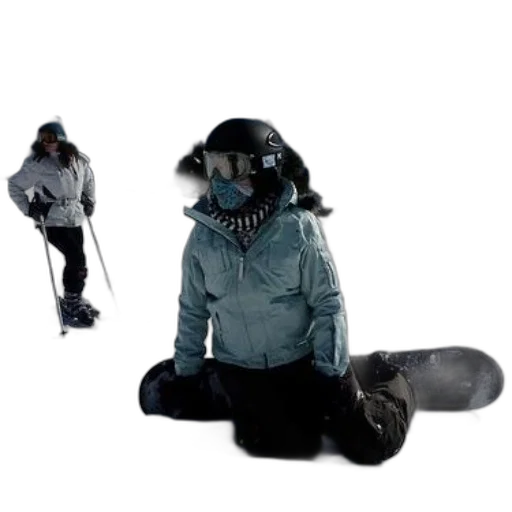 jacket, mask, staff, creature transparent PNG cut-out