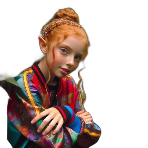 jacket, hair, face, dress transparent PNG cut-out