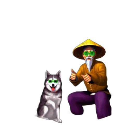 staff, mask, animal, pixel art transparent PNG cut-out