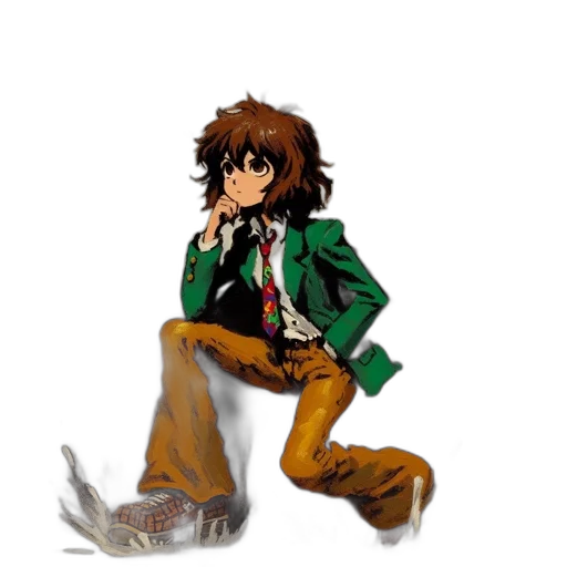 jacket, staff, shoes, pixel art transparent PNG cut-out