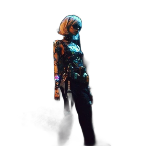dress, jacket, robot, staff transparent PNG cut-out