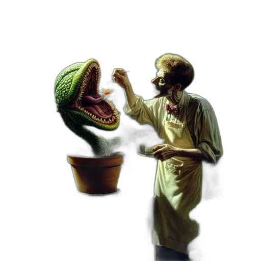 creature, food, mask, staff transparent PNG cut-out
