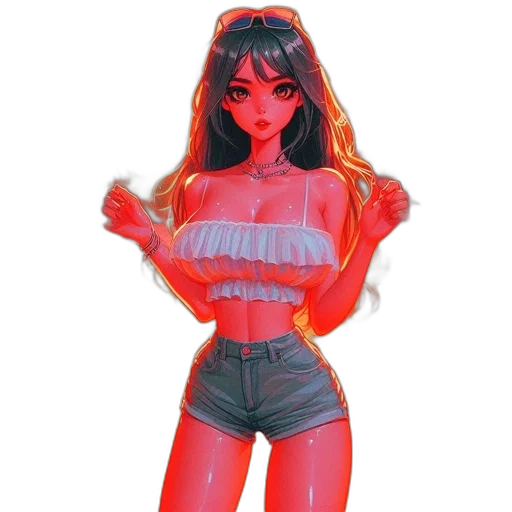 dress, jacket, robot, vaporwave transparent PNG cut-out