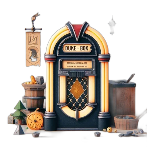 furniture, vintage, colorful, duke-box transparent PNG cut-out