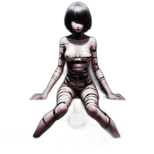 robot, dress, creature, weapon transparent PNG cut-out