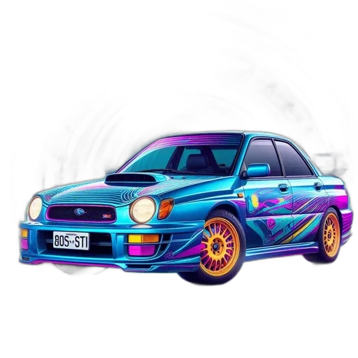 car, photorealistic, anime, pixel art transparent PNG cut-out