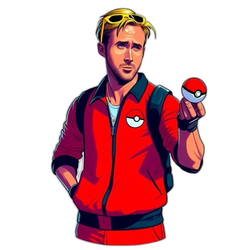 jacket, staff, pixel art, concept art transparent PNG cut-out
