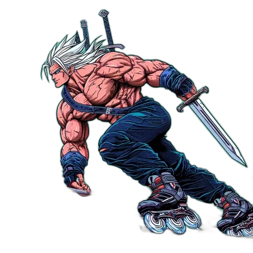 sword, weapon, hair, creature transparent PNG cut-out