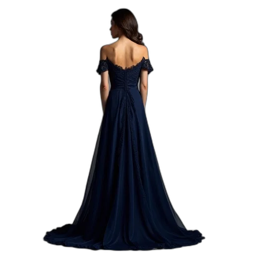 dress, blue, dark, woman transparent PNG cut-out