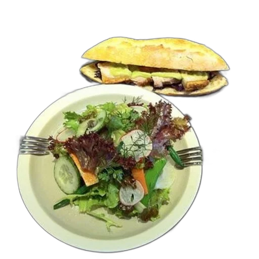 food, photorealistic, plate, salad transparent PNG cut-out