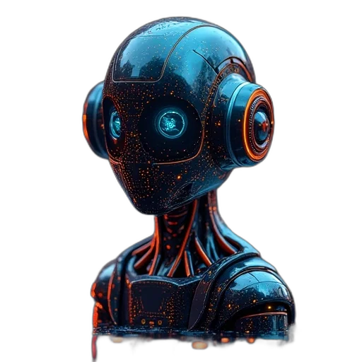 robot, mask, face, cyberpunk transparent PNG cut-out