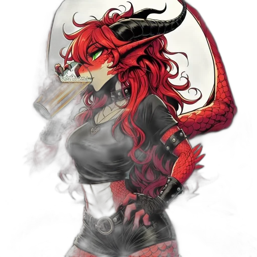 dragon, mask, staff, fantasy art transparent PNG cut-out