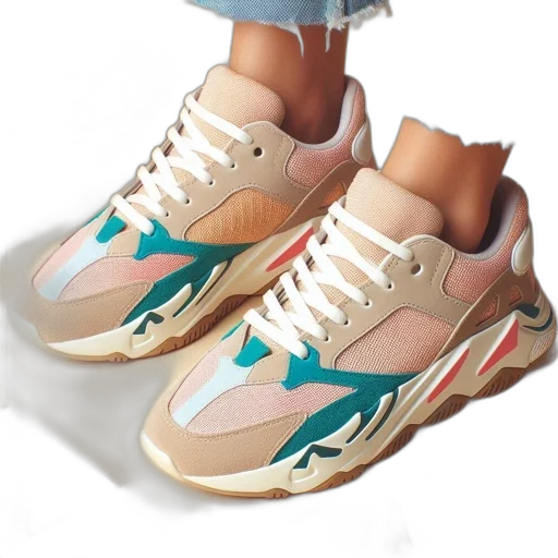shoes, vaporwave, 3d render, watercolor transparent PNG cut-out