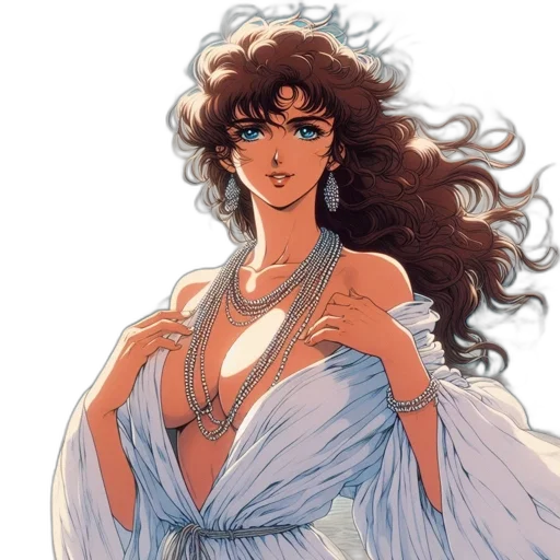 dress, jewelry, vaporwave, concept art transparent PNG cut-out
