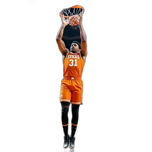 basketball, player, texas, uniform transparent PNG cut-out