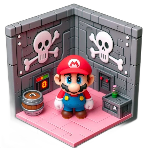 3d render, concept art, mario, character transparent PNG cut-out
